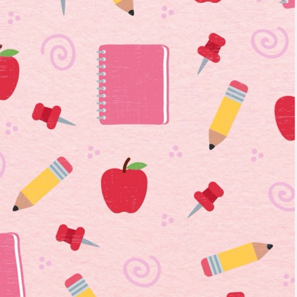 Pink and Red School Supplies Pattern